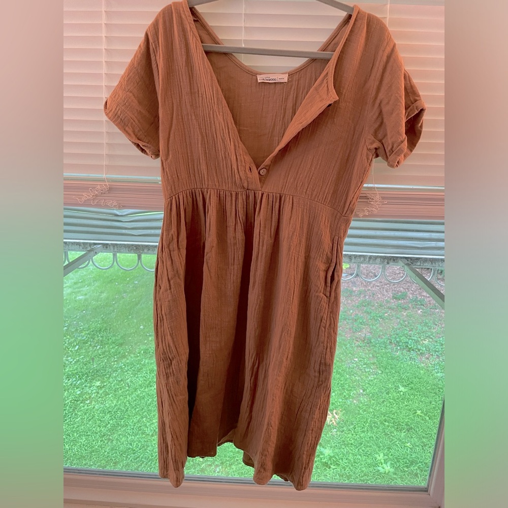 Brown Linen Dress